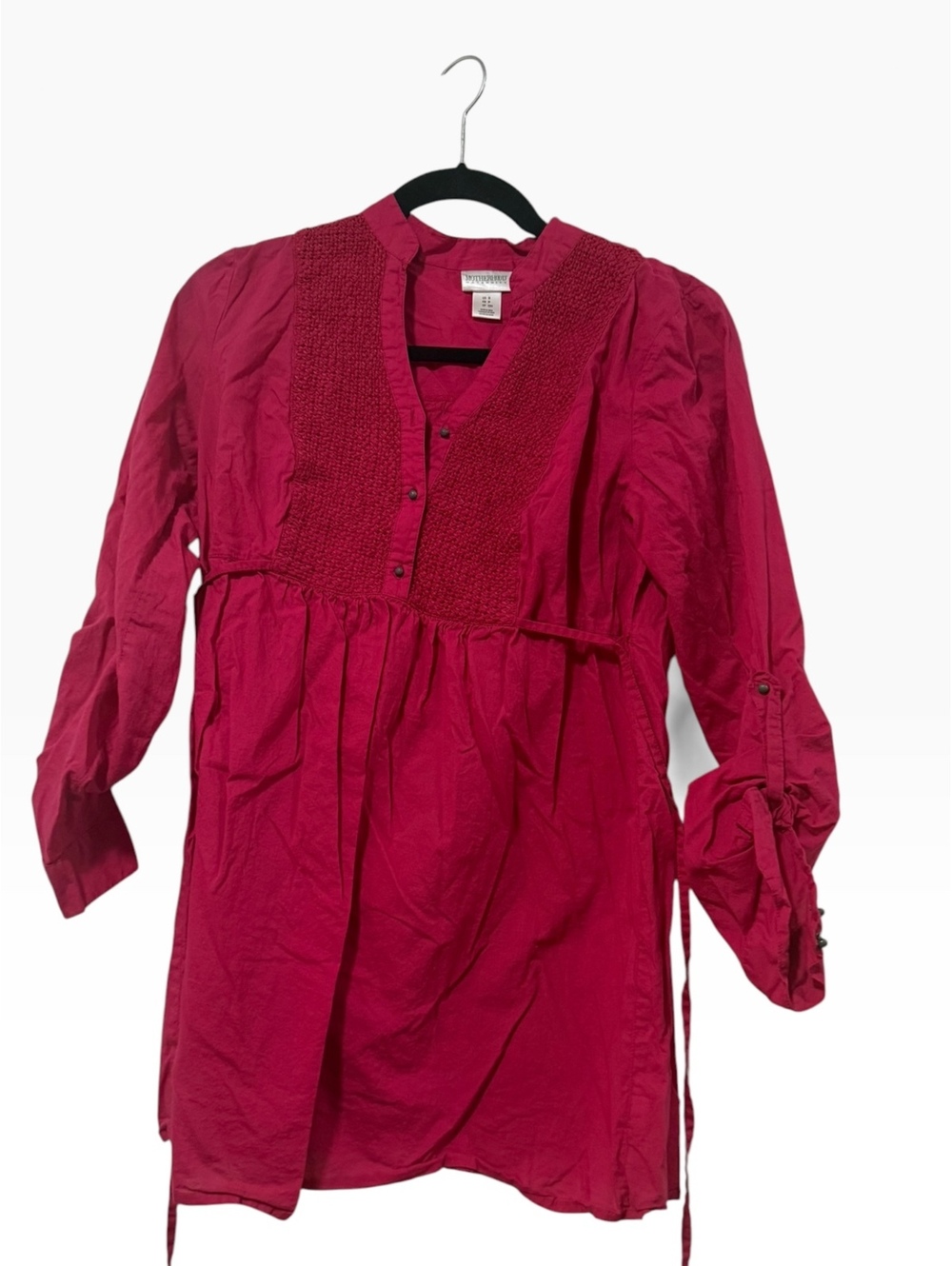 Motherhood Maternity Pink Cotton Tunic Blouse Size S